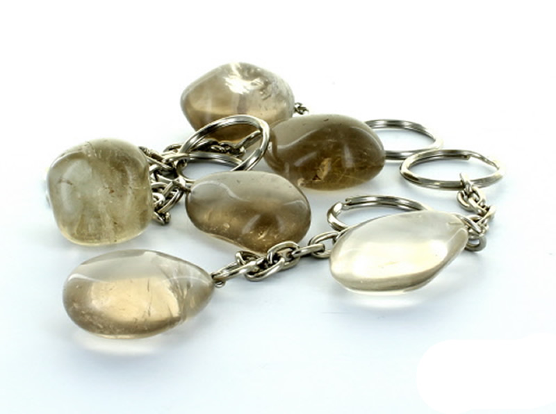 Golden Healer Quartz Crystal Keyring